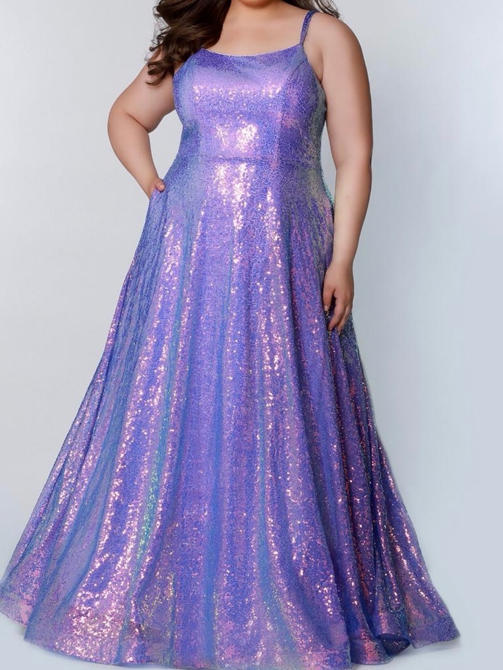 Tease Prom Dress Lavender Iridescent Sequin Gown Women’s Size 14 Orig $385